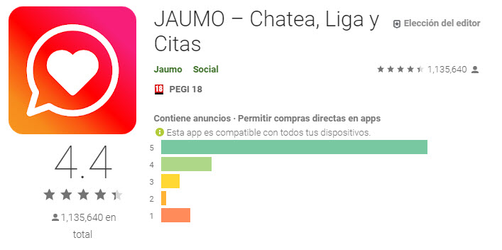 opiniones y valoraciones de jaumo en google play