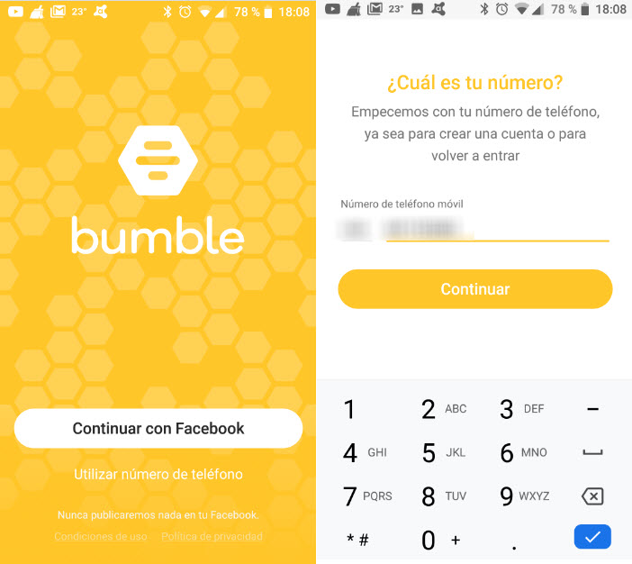 bumble gratis para registrarse