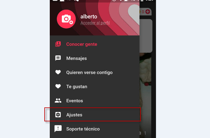 eliminar perfil sweetmeet