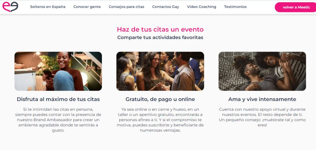 cómo funcionan los eventos Meetic